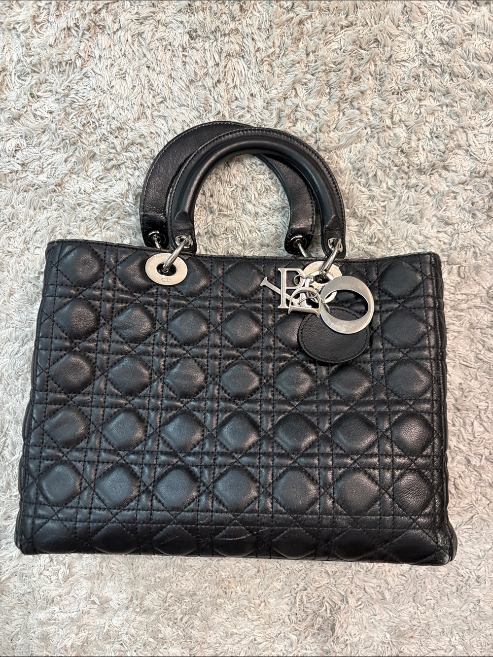 Black Quilted Leather Satchel Handbag - Designer Style